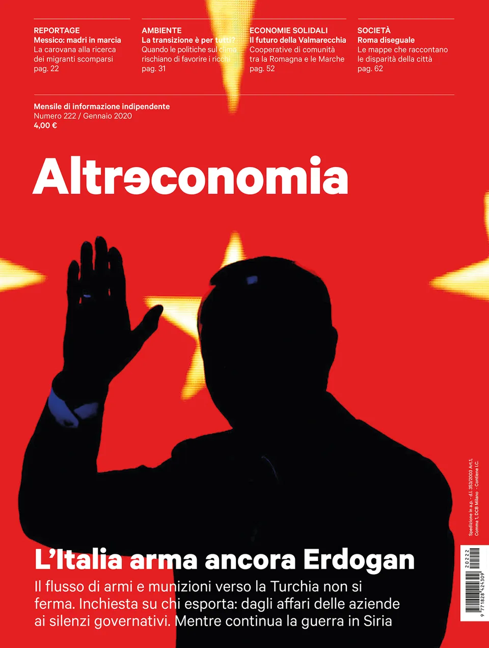 Altreconomia 222 rivista copia singola Italia Erdogan