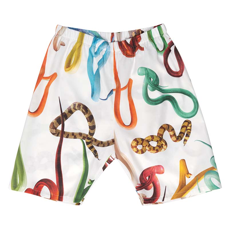 TOILETPAPER Snakes pigiama corto raso cotone bianco