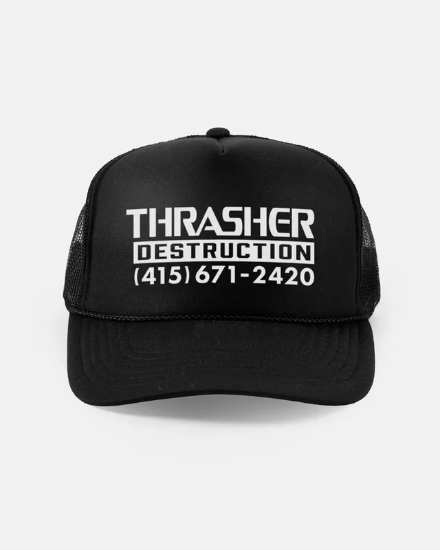 Thrasher Destruction Trucker cappellino nero total black snapback