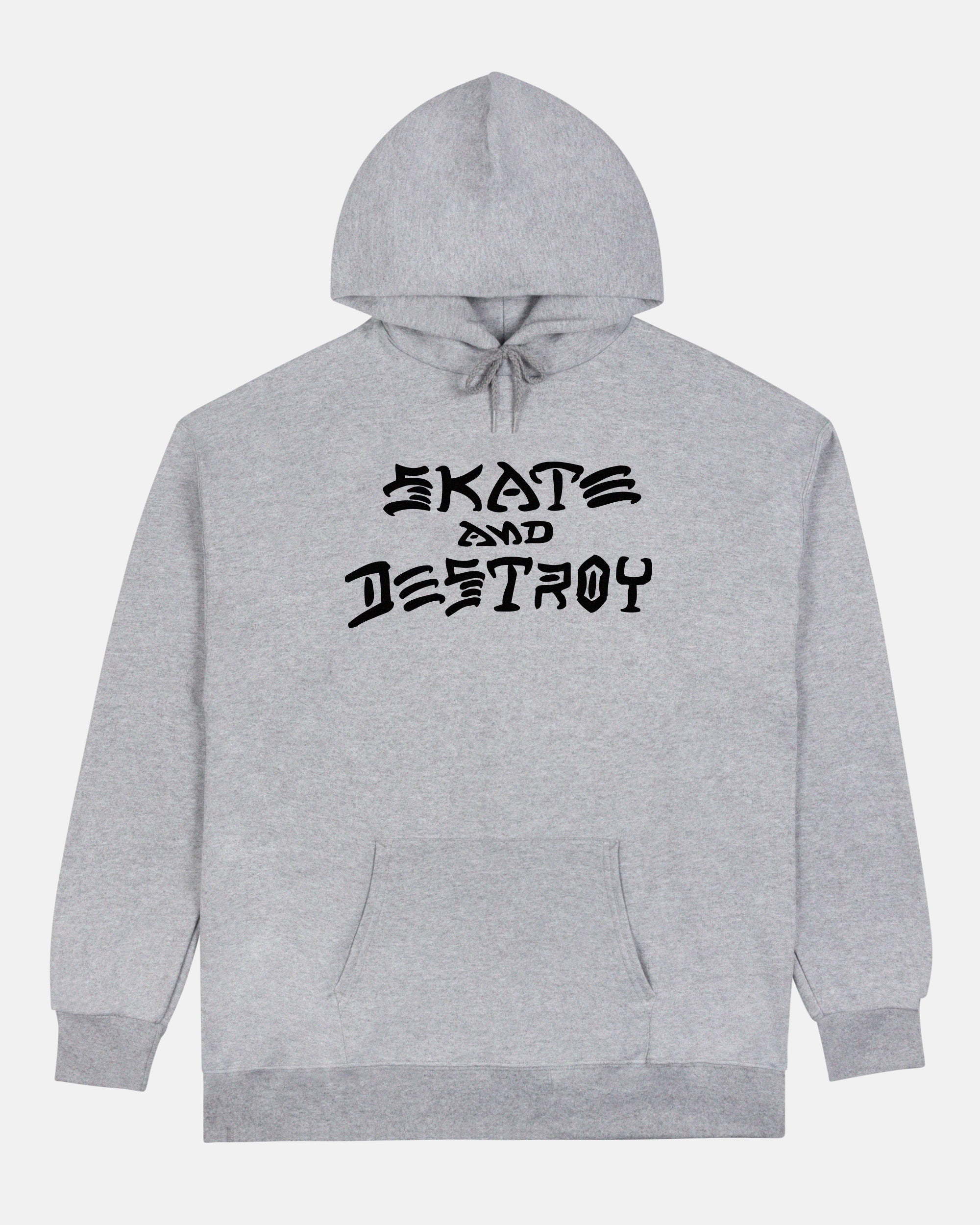 Thrasher Skate and Destroy felpa con cappuccio grigia cotone
