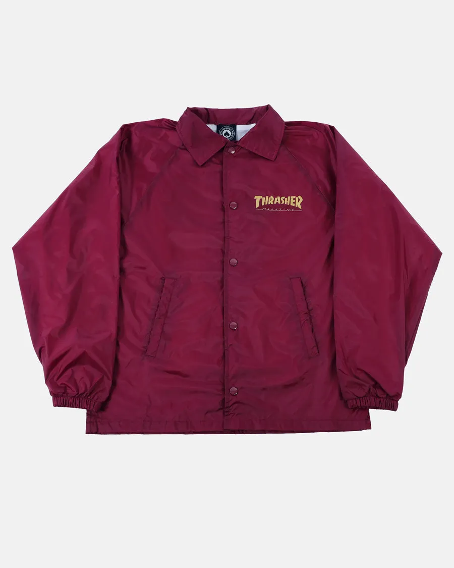 Thrasher Pentagram Coach Jacket giacca bordeaux nylon