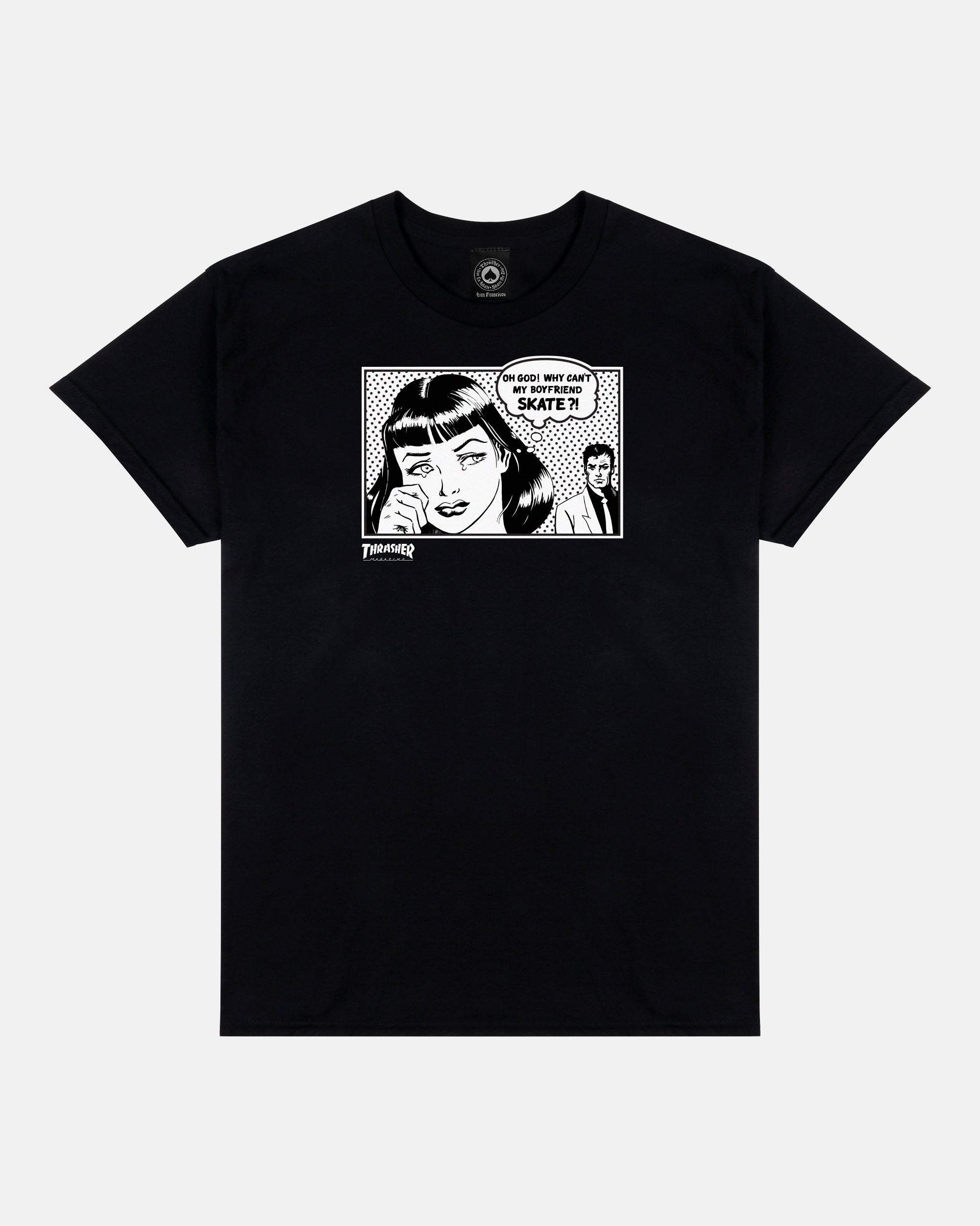 Thrasher Boyfriend t-shirt nera 100% cotone