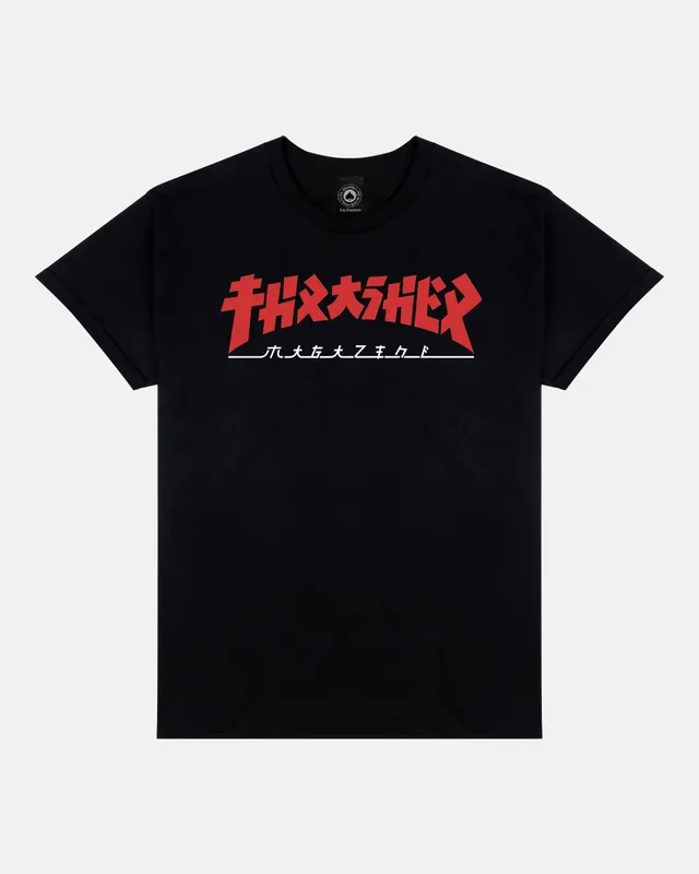Thrasher Godzilla maglietta nera in cotone pesante