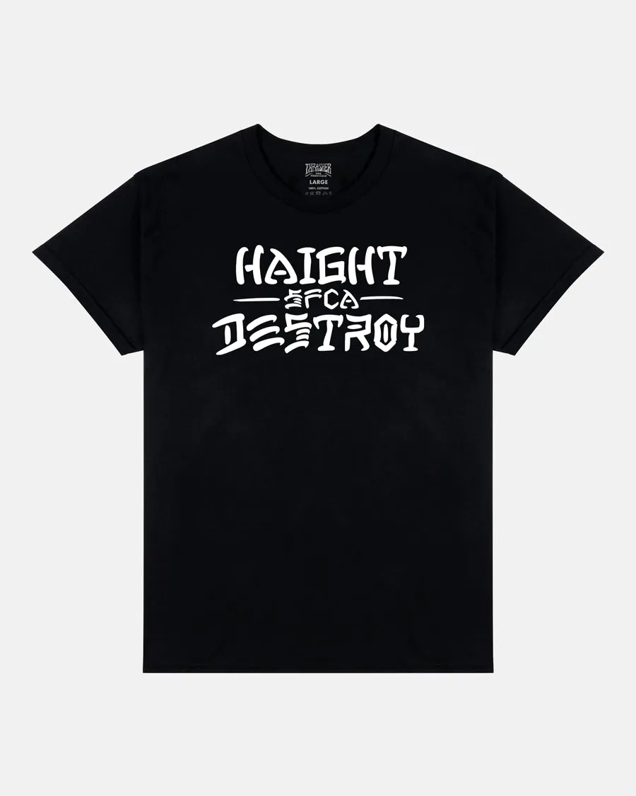 Thrasher Haight and Destroy t-shirt nera skate