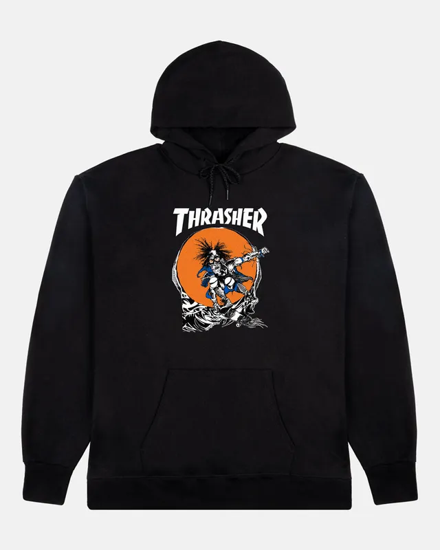Thrasher Skate Outlaw felpa con cappuccio nera cotone