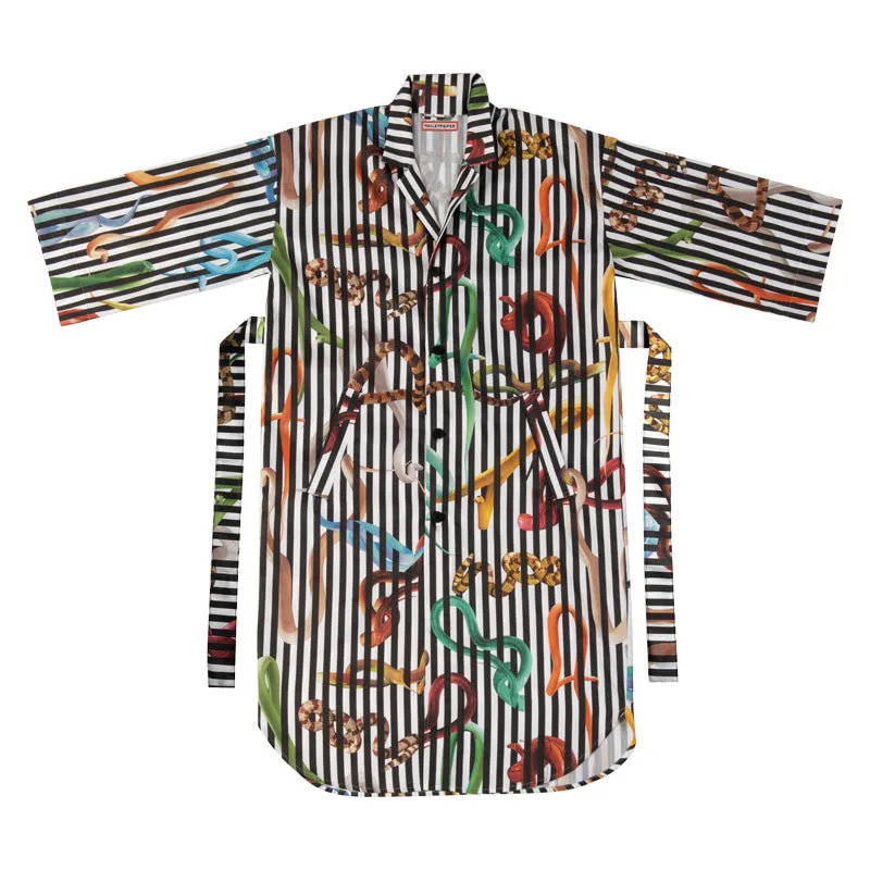 TOILETPAPER Snakes Stripes camicia da notte cotone satin S/M-L/XL