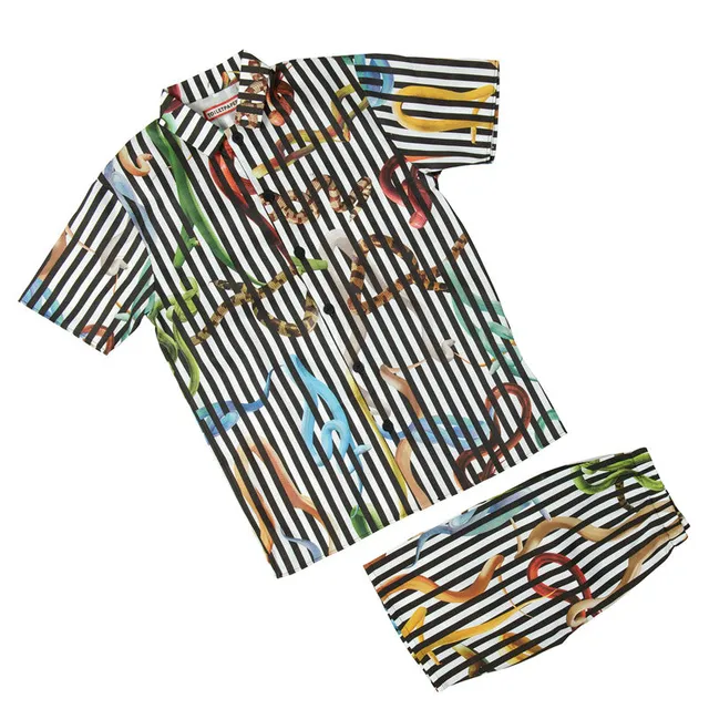 TOILETPAPER Pigiama Corto Snakes Nero Cotone S/M