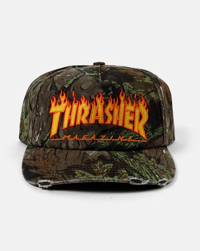 Thrasher Flame cappellino snapback mimetico distressed