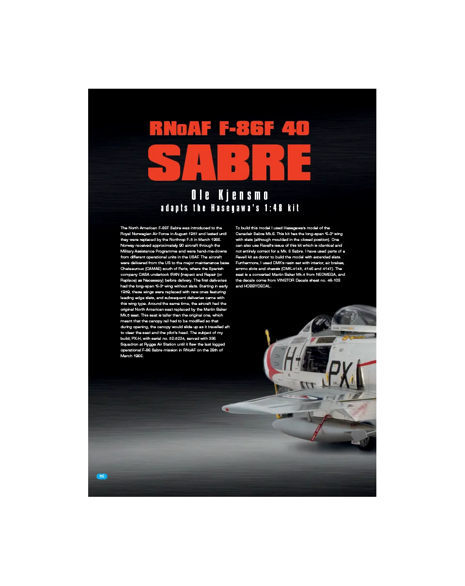 AFV Modeller AIR AIR53 articolo PDF Royal Norwegian F-86F