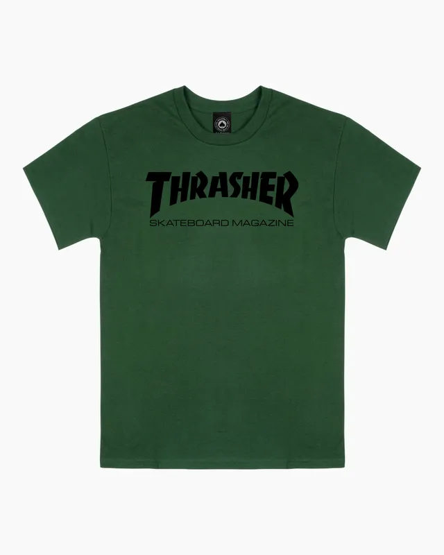 Thrasher Skate Mag maglietta verde army cotone USA