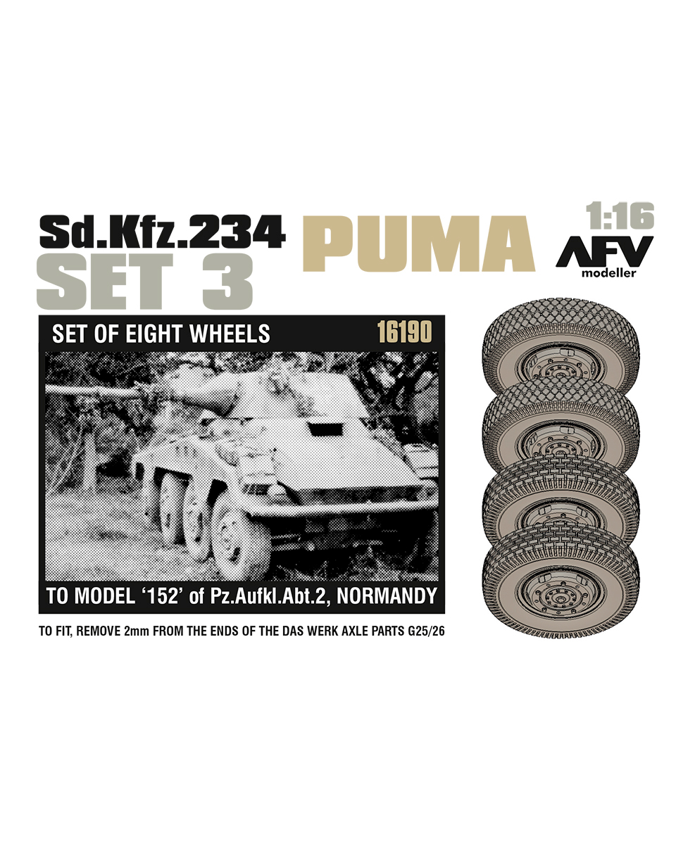 AFV Modeller 16190 Sd.Kfz. 234 Puma Ruote Scala 1:16