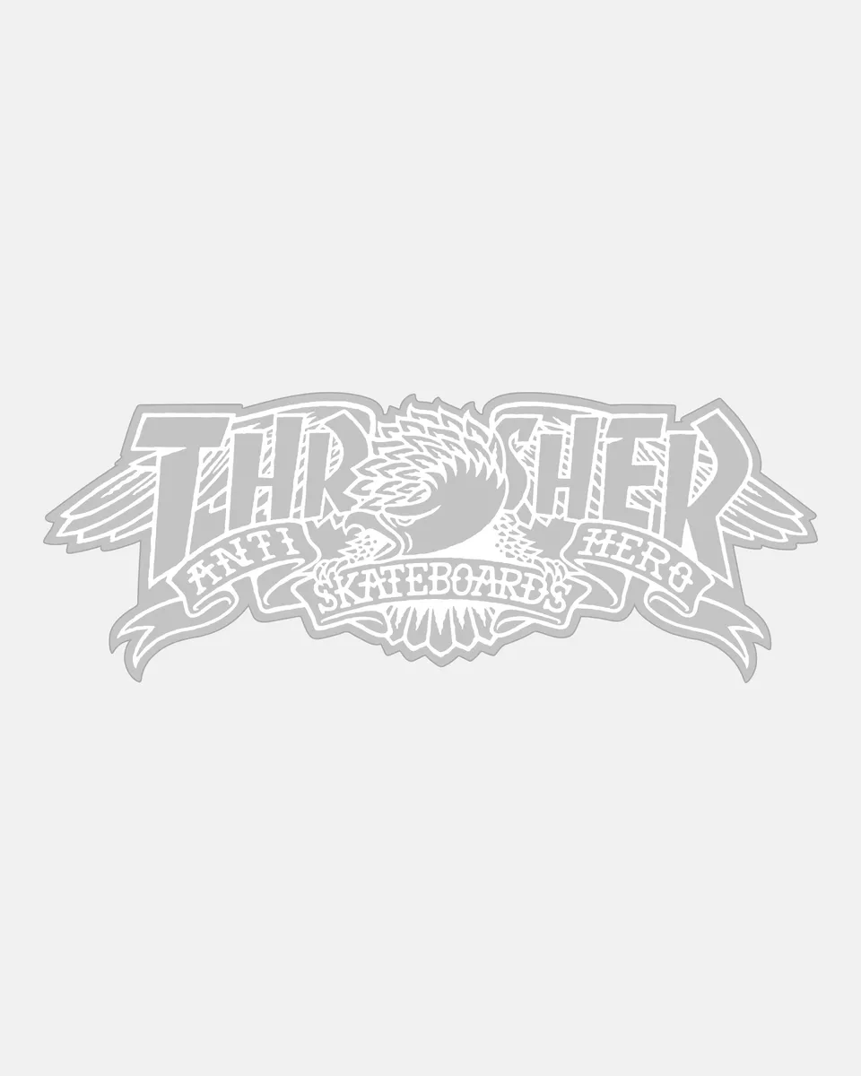 Thrasher Mag Banner adesivo bianco 8 pollici