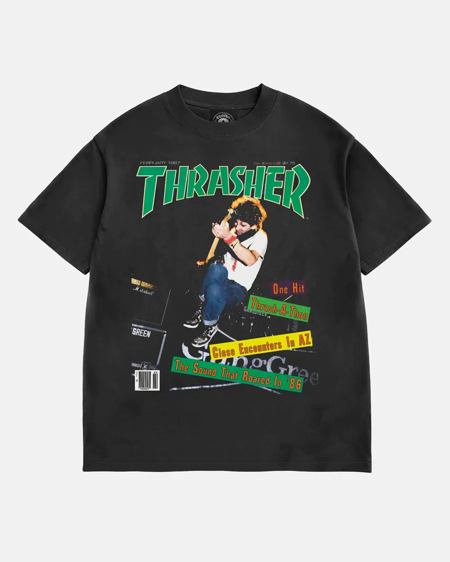 Thrasher February 1987 Vintage t-shirt nera boxy cotone