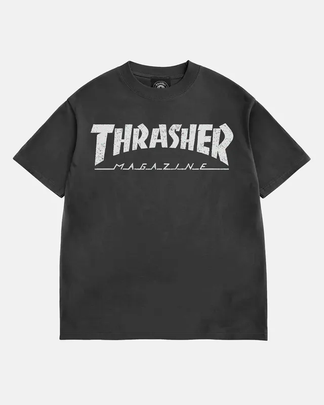 Thrasher Mag Logo Vintage T-Shirt maglietta nera cotone