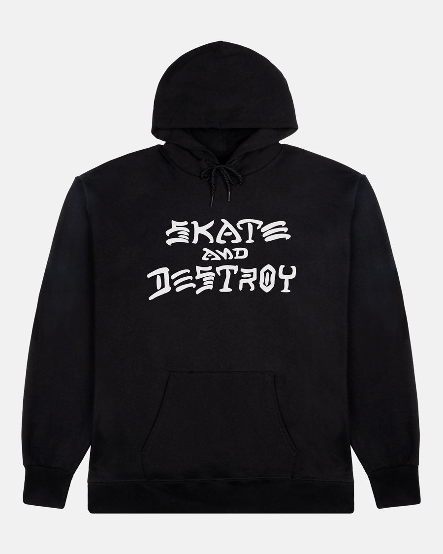 Thrasher Skate and Destroy felpa cappuccio nera cotone