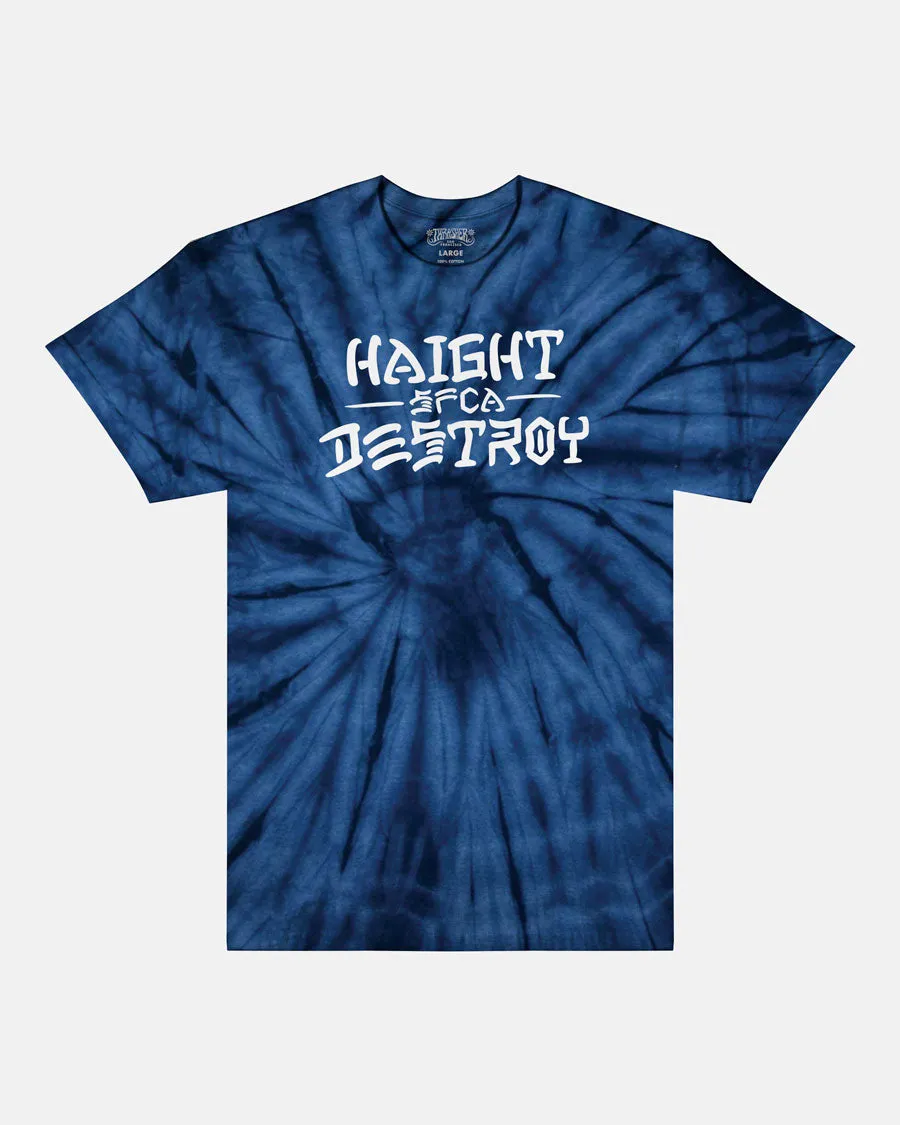Thrasher Haight and Destroy t-shirt spider navy maglia