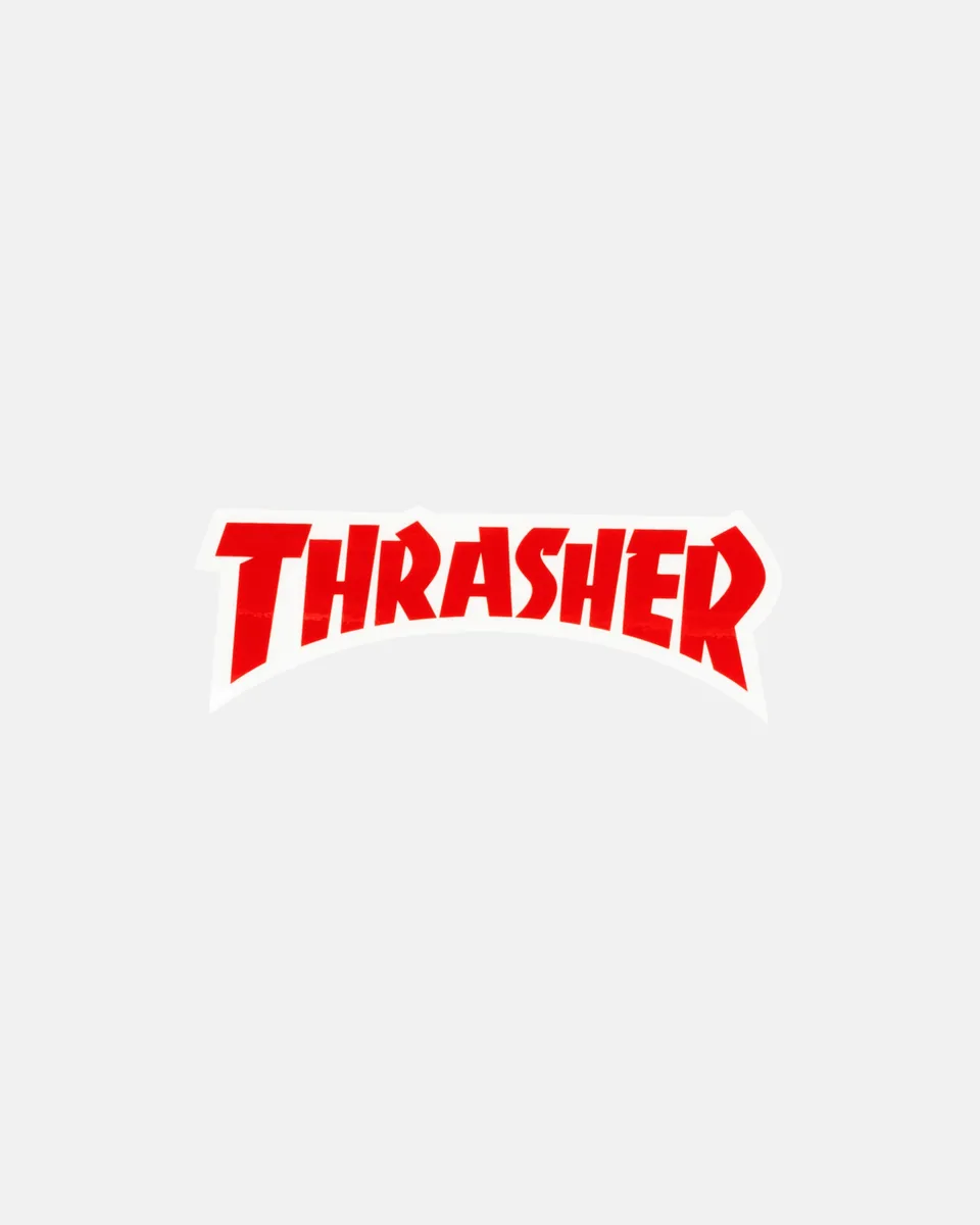 Thrasher Die Cut sticker adesivo rosso 14,6x5,4 cm