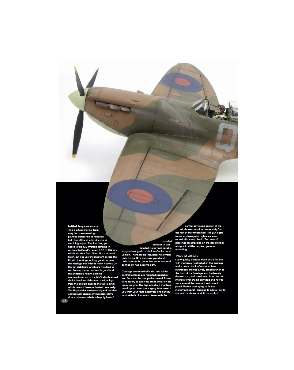 AFV Modeller AIR AIR54 articolo PDF Spitfire MkII A aerei