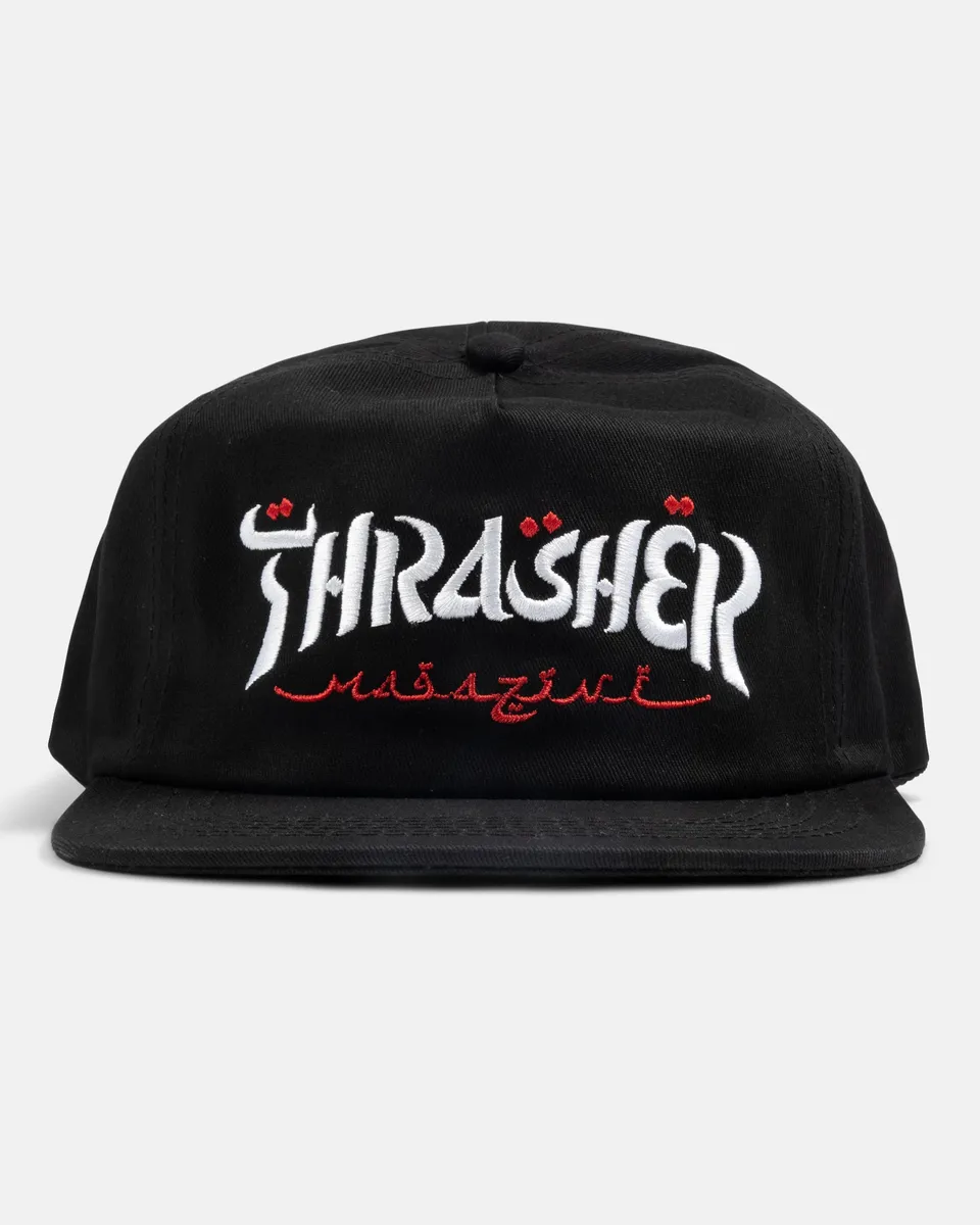 Thrasher Calligraphy Snapback cappellino nero cotone
