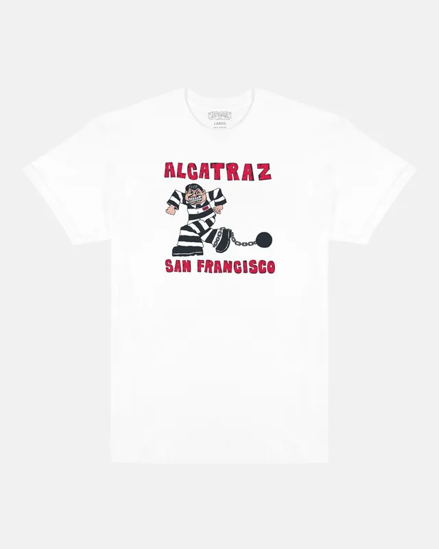 Thrasher Alcatraz Gigliotti t-shirt bianca disegno carcere