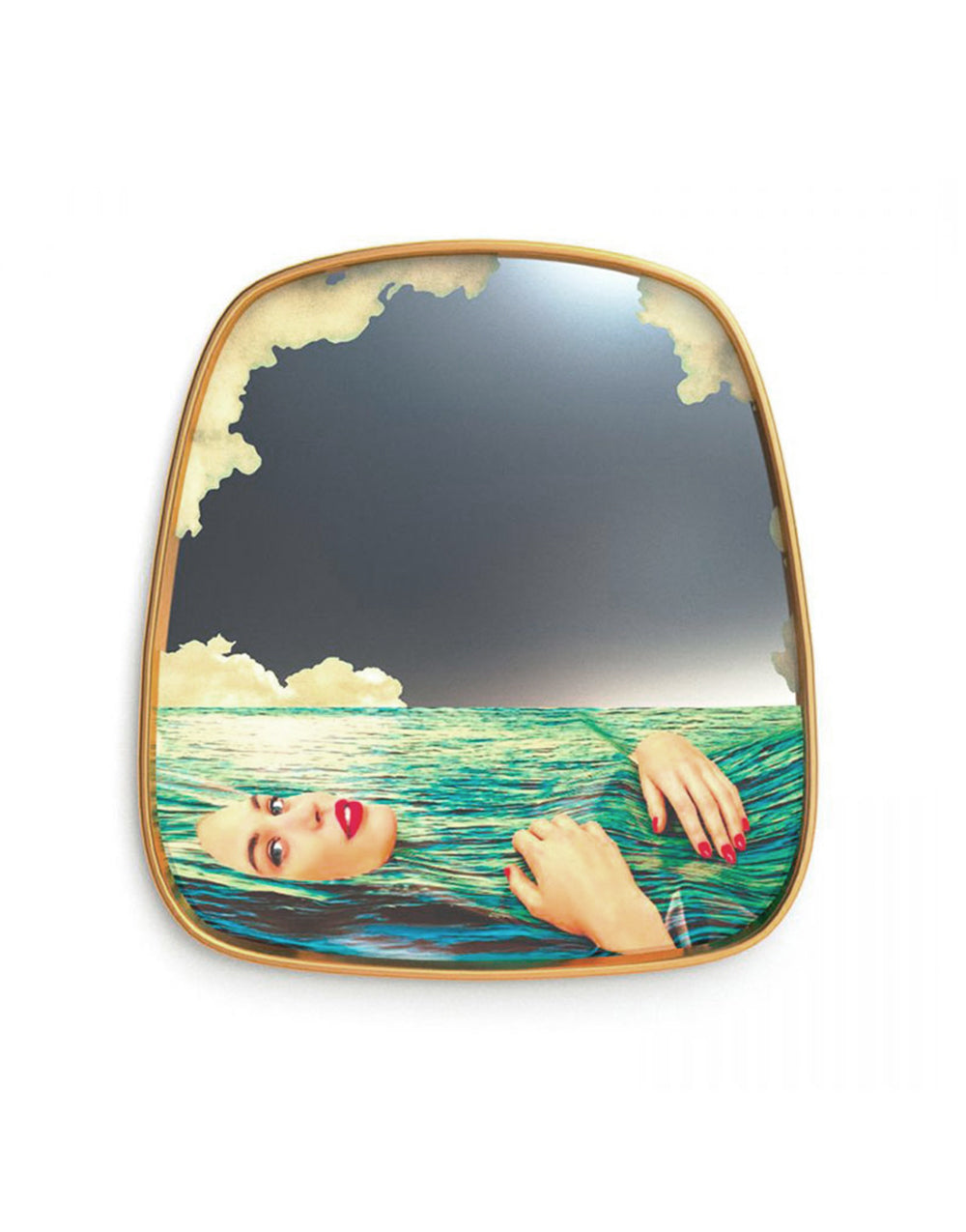 TOILETPAPER Mirror specchio Lipsticks cornice oro 54x59