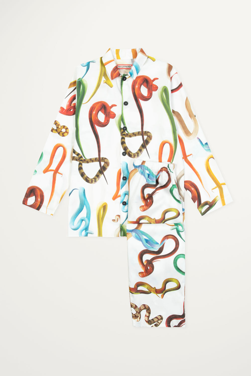 TOILETPAPER Snakes pigiama raso cotone nero S/M