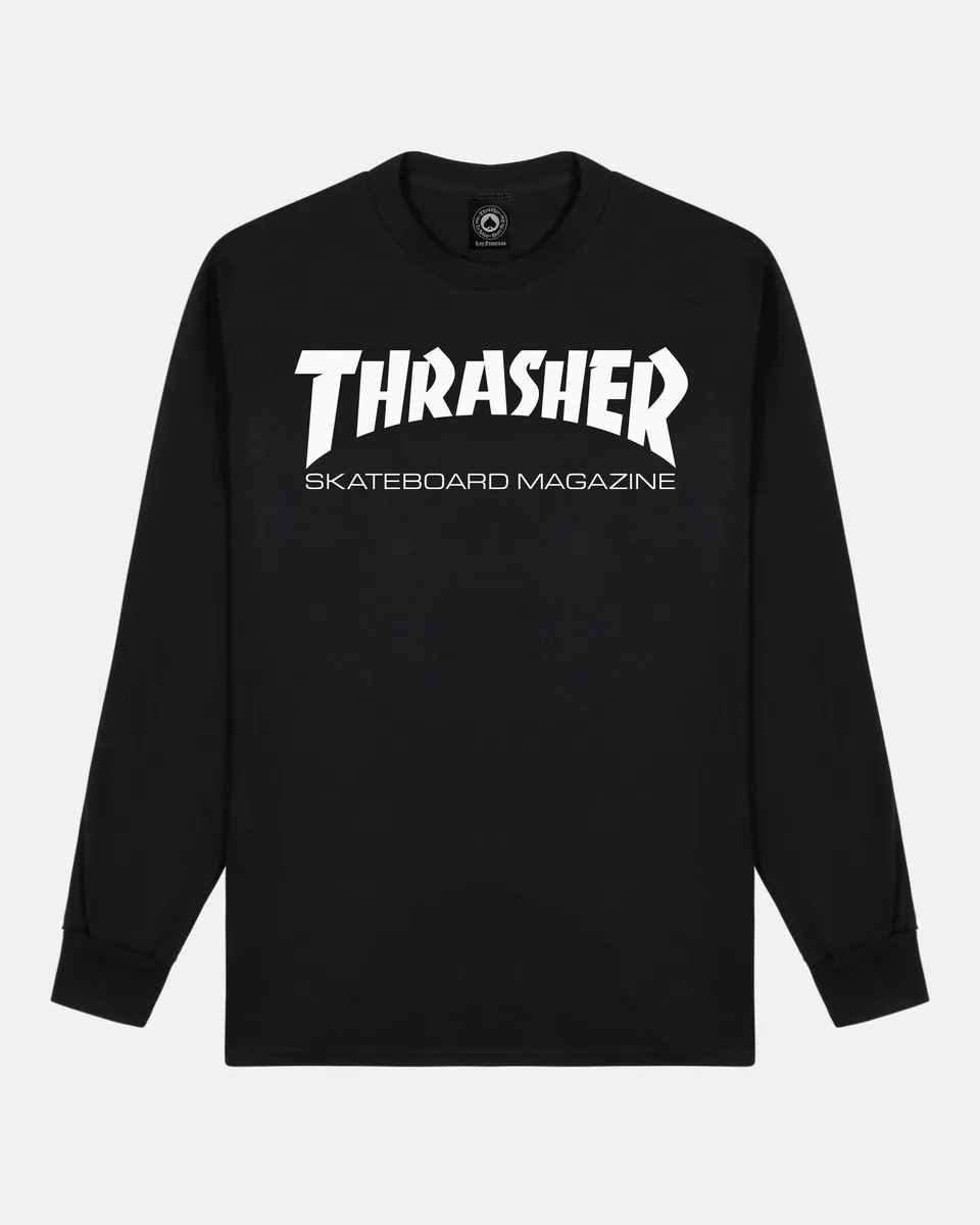 Thrasher Skate Mag Maglia Manica Lunga Nera Cotone