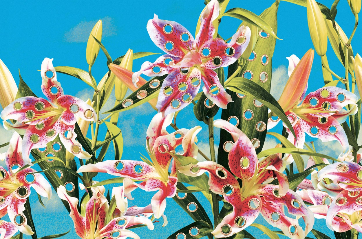 TOILETPAPER Wallpaper HOLES OF PARADISE carta parati Oro 400x310