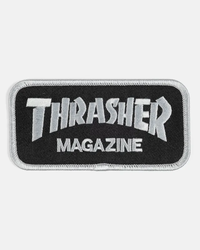 Thrasher Magazine Logo patch nera ricamata