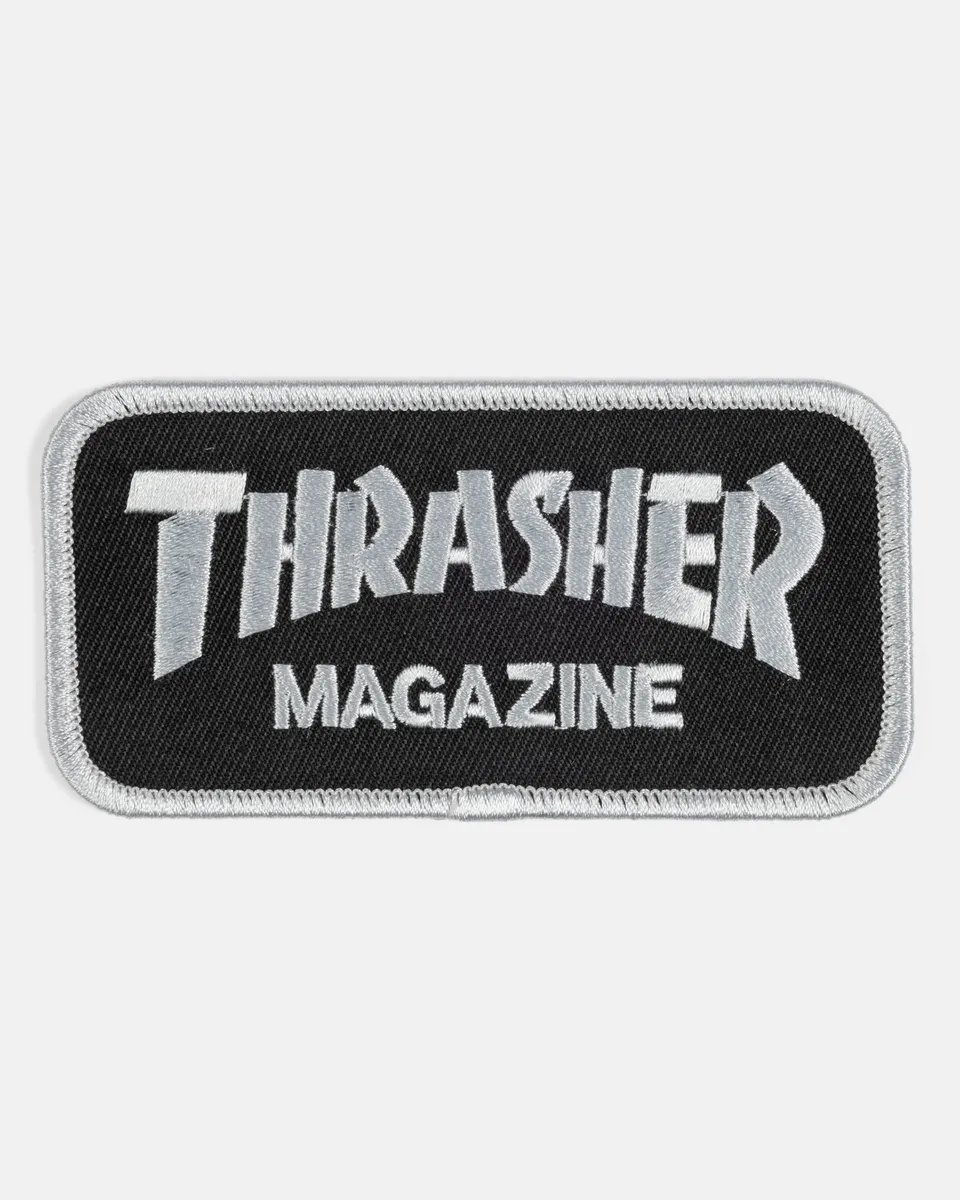 Thrasher Magazine Logo patch nera ricamata
