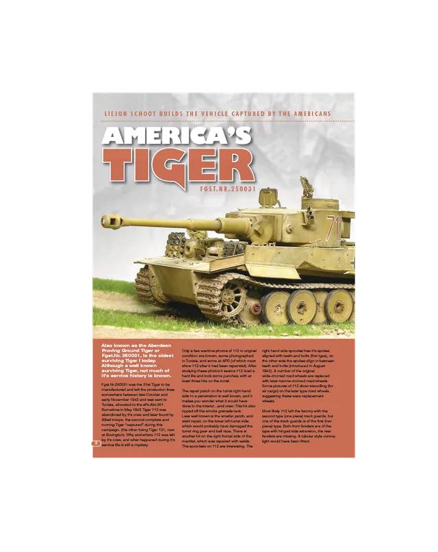 AFV Modeller AFV72 America Tiger articolo PDF mezzi militari copia singola