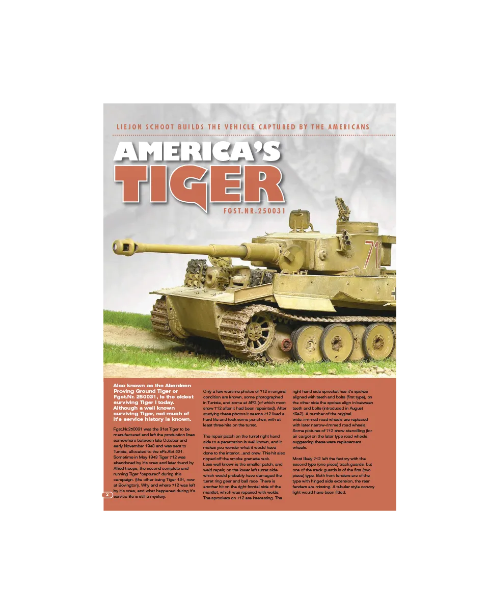 AFV Modeller AFV72 America Tiger articolo PDF mezzi militari copia singola