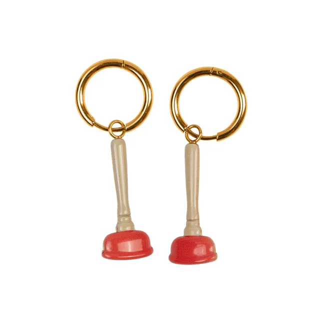 TOILETPAPER Earrings orecchini acciaio Shit 14mm