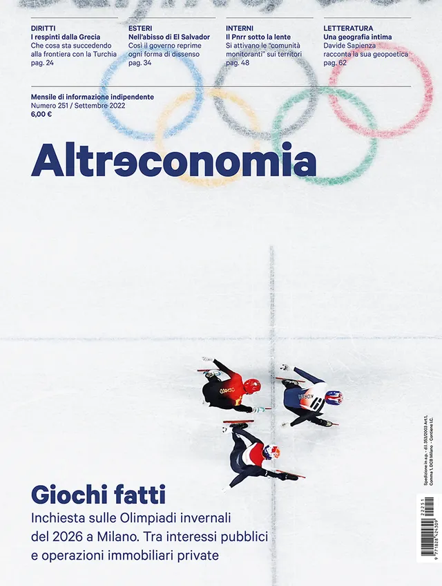 Altreconomia 251 Giochi fatti rivista Olimpiadi 2026