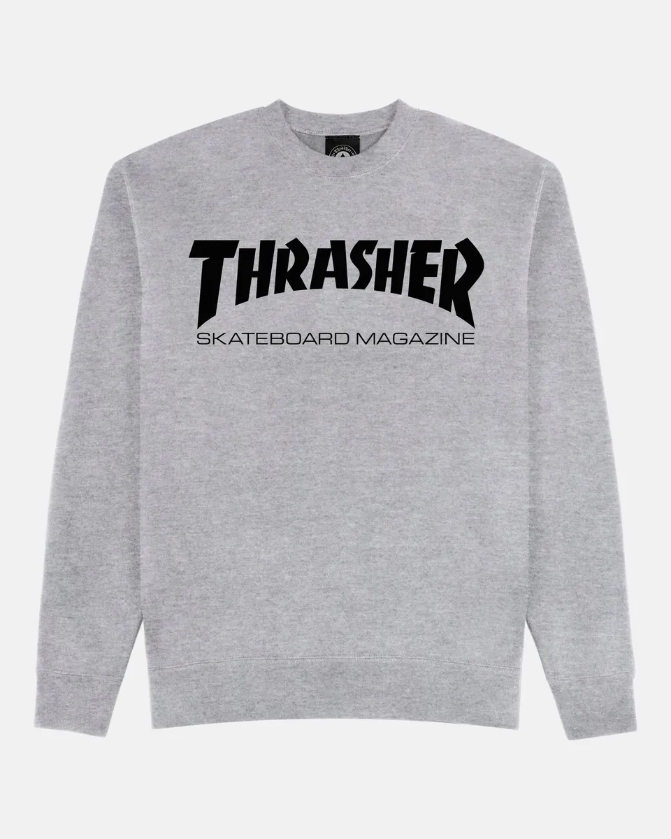 Thrasher Skate Mag felpa girocollo grigia misto cotone