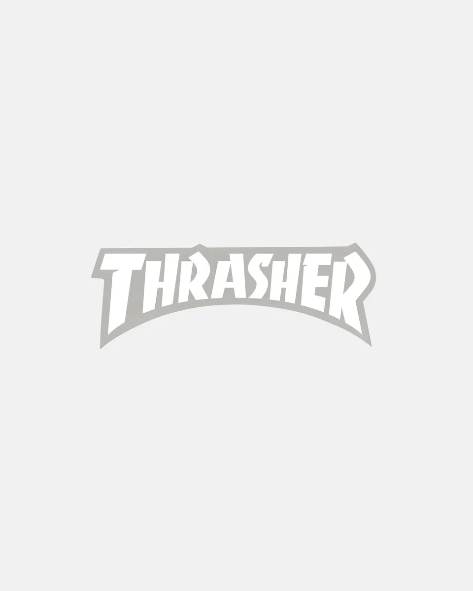 Thrasher Die Cut Adesivo Bianco 14,6x5,4 cm Skate
