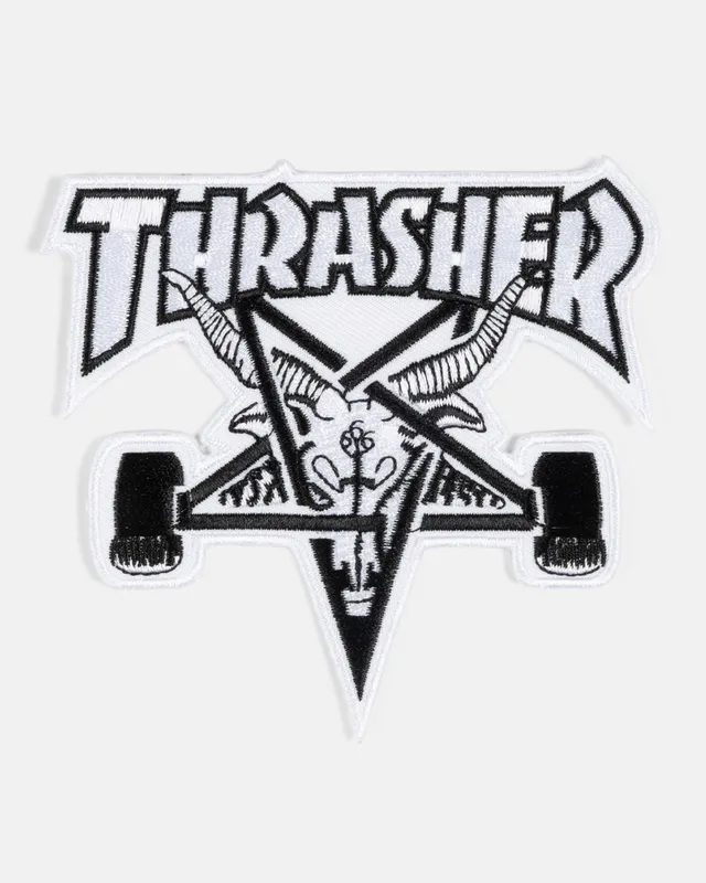 Thrasher Skategoat Patch Toppa Bianca Termoadesiva