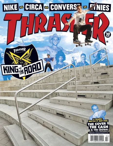 Thrasher Magazine February 2011 rivista King of the Road