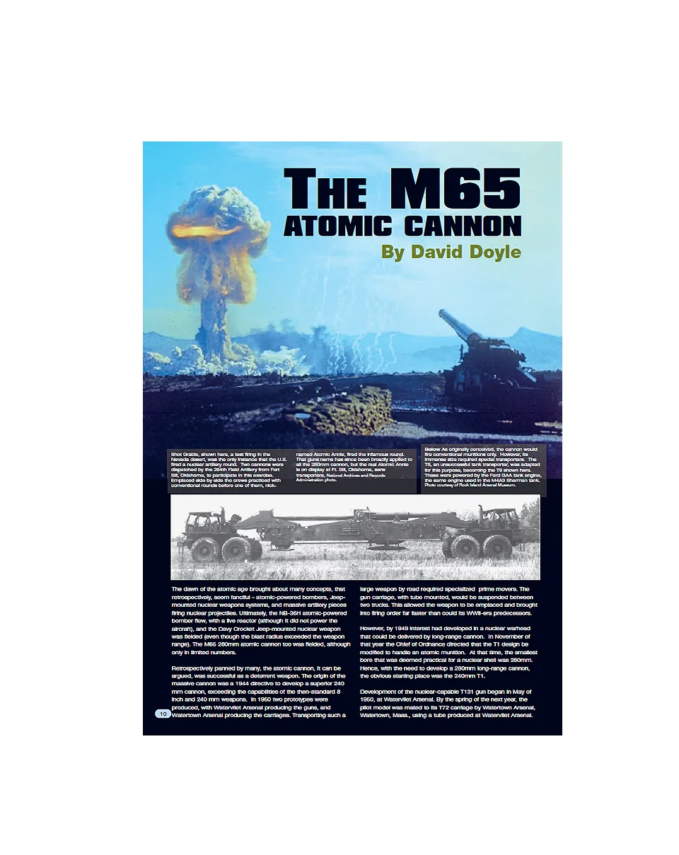 AFV Modeller Issue 56 articolo PDF M65 Atomic Cannon