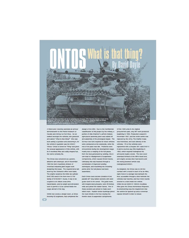 AFV Modeller AFV 25 articolo PDF Ontos blindato