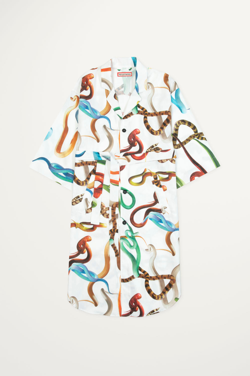 TOILETPAPER Snakes White camicia da notte satin cotone