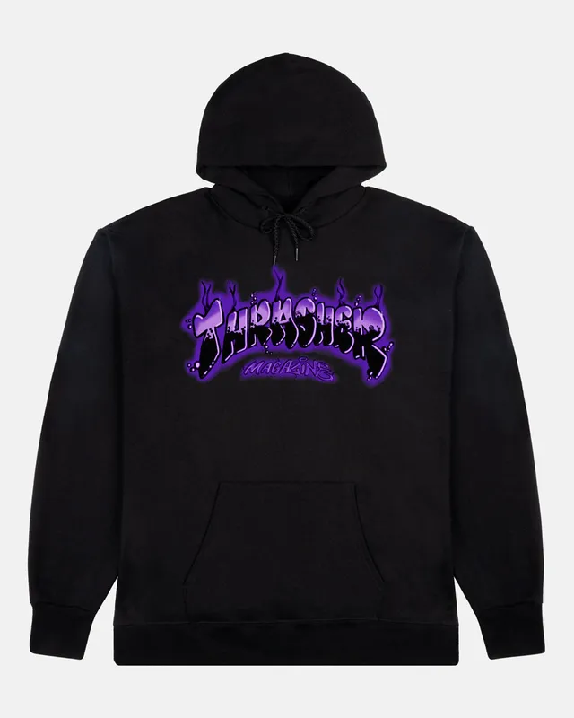 Thrasher Airbrush felpa cappuccio nera viola Santosuosso