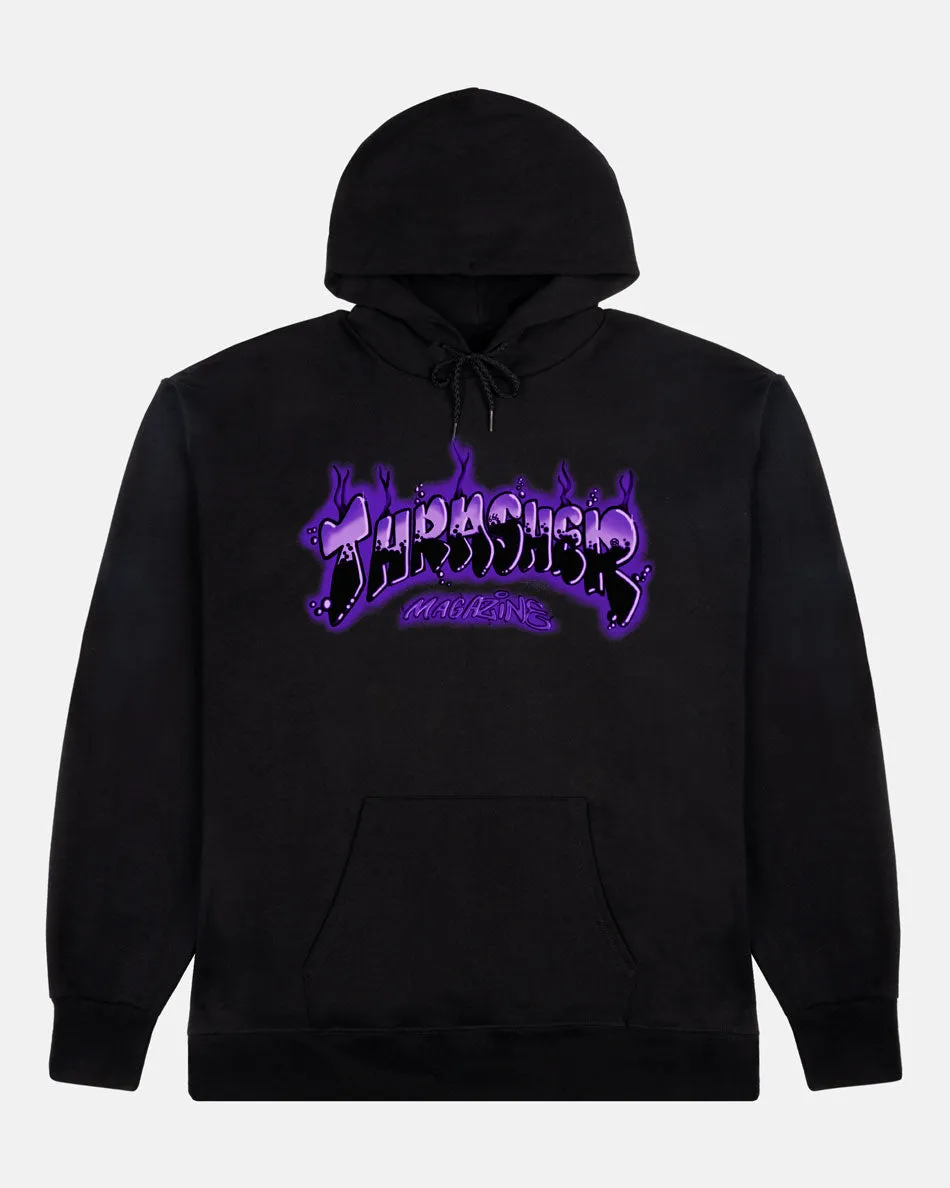 Thrasher Airbrush felpa cappuccio nera viola Santosuosso