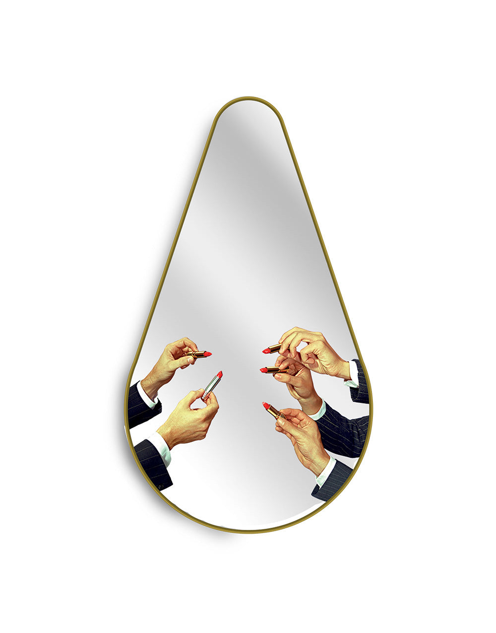 TOILETPAPER Gold Frame Pear specchio parete ottone 80cm