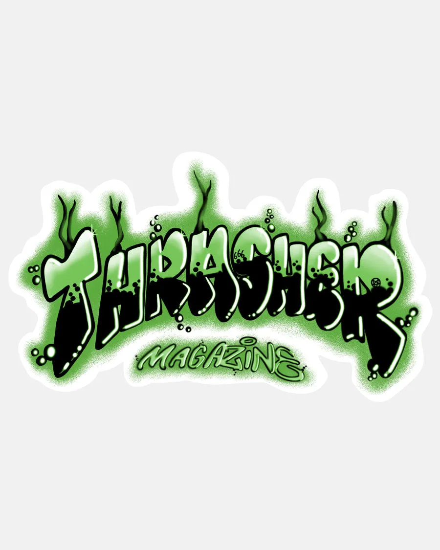 Thrasher Airbrush Sticker adesivo verde 15x9 cm