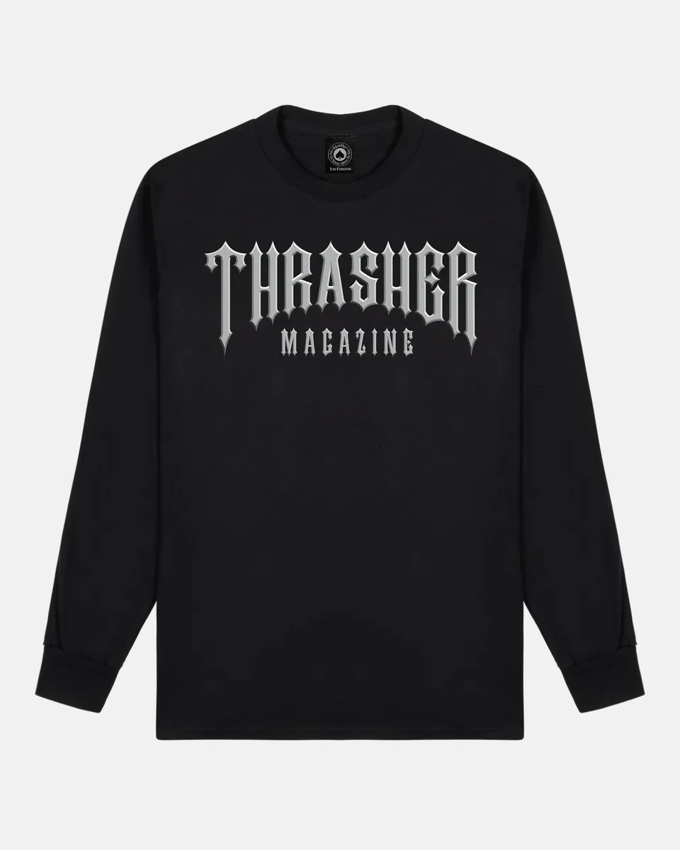 Thrasher Low Low maglia manica lunga nera cotone