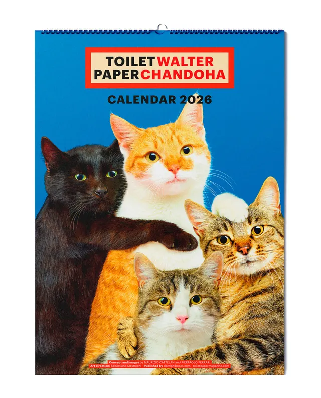 TOILETPAPER Calendar 2026 calendario gatti 28x39cm