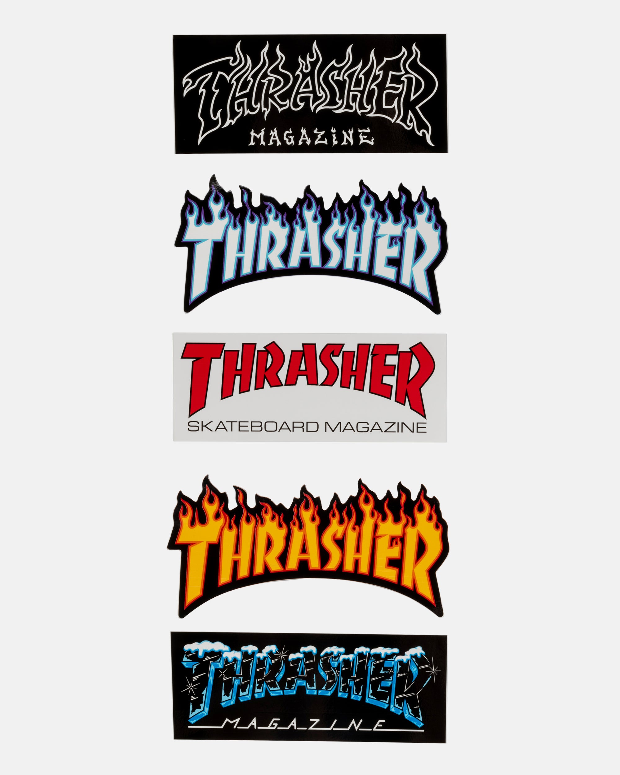 Thrasher Stickers set 5 adesivi 20 cm assortiti