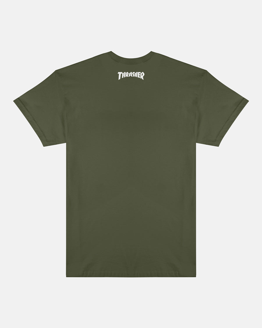 Thrasher Fort Miley t-shirt verde militare cotone