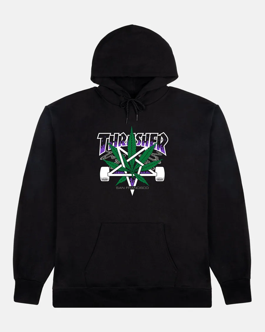 Thrasher Up In Smoke Hoodie felpa cappuccio nera grafica